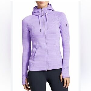 Lavender Zip-Up Hoodie Athleta small zip up LS w/Thumbholes sleeve+hand Pkts